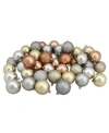Northlight 60ct Silver/champagne/almond/pewter Shatterproof 3-finish Christmas Ball Ornaments 2.5" In Multi