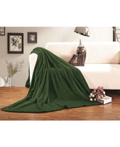 Elegant Comfort Luxury Plush Fleece Blanket, Twin/twin Xl In Medium Gre