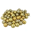 Northlight 60 Count Shatterproof 4-finish Christmas Ball Ornaments In Gold