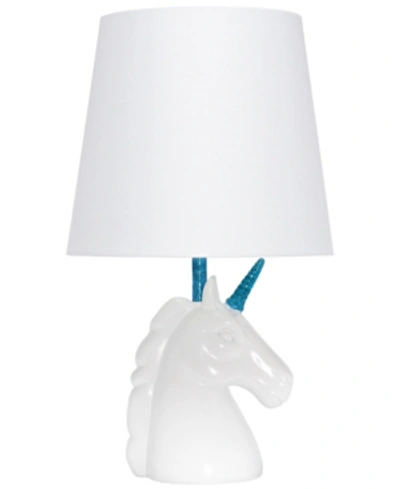 Simple Designs Sparkling Unicorn Table Lamp In Blue