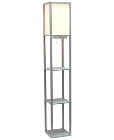 Simple Designs Floor Lamp Etagere Organizer Storage Shelf In Gray