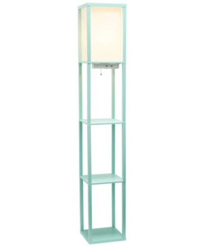 Simple Designs Floor Lamp Etagere Organizer Storage Shelf In Aqua