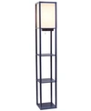 Simple Designs Floor Lamp Etagere Organizer Storage Shelf In Navy