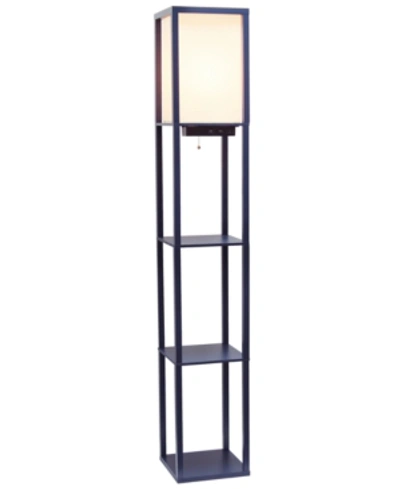 Simple Designs Floor Lamp Etagere Organizer Storage Shelf In Navy