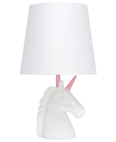 Simple Designs Sparkling Unicorn Table Lamp In Pink