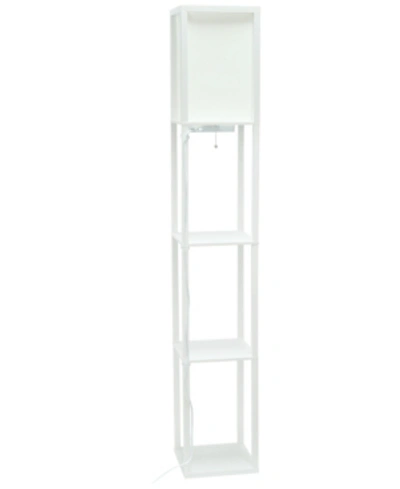 Simple Designs Floor Lamp Etagere Organizer Storage Shelf In White