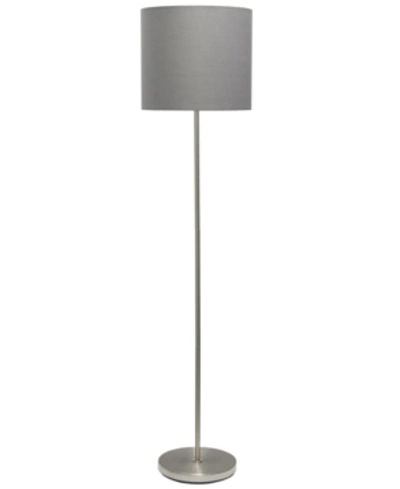 Simple Designs Drum Shade Floor Lamp In Gray
