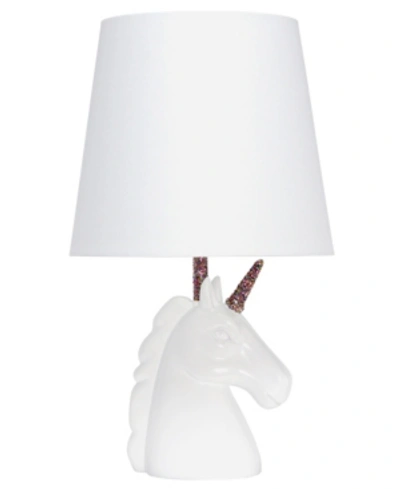 Simple Designs Sparkling Unicorn Table Lamp In Rainbow