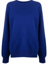 Barrie Crewneck Cashmere-cotton Sweatshirt In Blau