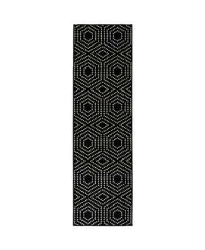Portland Textiles Closeout!  Loggia Valerie 2'3" X 7'6" Runner Outdoor Area Rug In Black