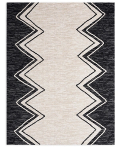 Nicole Miller Patio Sofia Leon 5'2" X 7'2" Outdoor Area Rug In Black