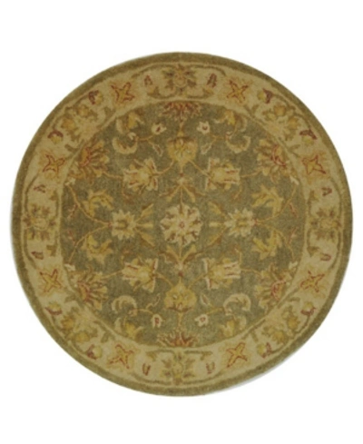 Safavieh Antiquity At313 Green And Gold 3'6" X 3'6" Round Area Rug