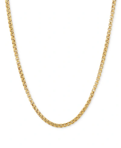 Giani Bernini Rounded Box Link 22" Chain Necklace (2mm) In Sterling Silver Or 18k Gold-plated Over Sterling Silver In Gold Over Silver