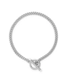 Brook & York Stella Imitation Pearl Toggle Chain Bracelet In Silver