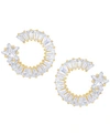 Macy's Cubic Zirconia Baguette Round Star Post Gold Plate Earrings In Gold