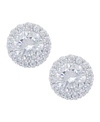 Macy's Cubic Zirconia Round Stud Silver Plate Earrings In Silver