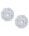 Macy's Cubic Zirconia Round Stud Silver Plate Earrings In Silver