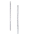 Macy's Cubic Zirconia Line Stud Silver Plate Earrings In Silver