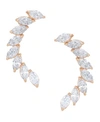 Macy's Cubic Zirconia Curved Post Rose Gold Plate Earrings In Rose Gold