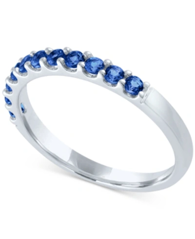 Forever Grown Diamonds Lab-created Red Diamond Stack Ring (1/2 Ct. T.w.) In 14k Rose Gold-plated Sterling Silver In Blue