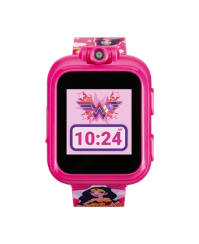 Itouch Unisex Playzoom Dc Comics Fuchsia Silicone Strap Kids Smartwatch, 41mm In Fuchsia Wonder Woman Print