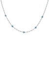 Macy's Swiss Blue Topaz Paperclip Link 18" Statement Necklace (4 Ct. T.w.) In Sterling Silver (also In Amet In Swiss Blue Topaz