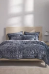 Anthropologie Lustered Velvet Alastair Quilt By  In Blue Size Kg Top/bed