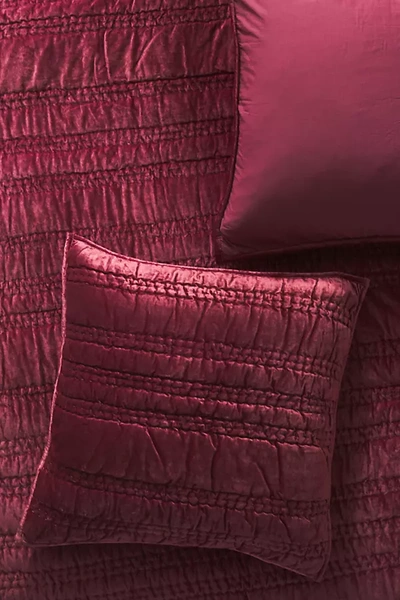 Anthropologie Lustered Velvet Alastair Euro Sham By  In Purple Size Euro Sham In Purple