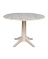 International Concepts 42" Round Dual Drop Leaf Pedestal Table In Cream