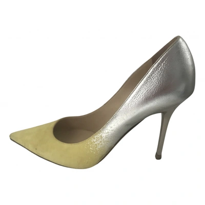 Pre-owned Jimmy Choo Anouk Heels In Yellow