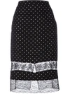 GIVENCHY GIVENCHY STAR EMBROIDERED LACE PANEL SKIRT - BLACK,16A410233411617922