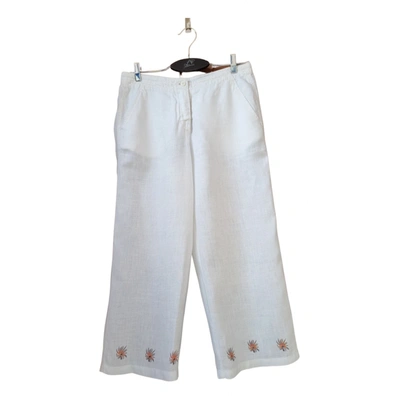 Pre-owned Mason Linen Short Pants In White