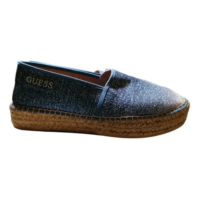 Pre-owned Guess Leather Espadrilles In Blue