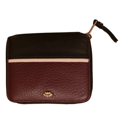 Pre-owned Juicy Couture Leather Wallet In Burgundy