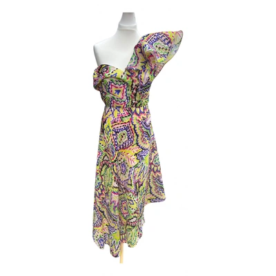 Pre-owned Delpozo Silk Maxi Dress In Multicolour