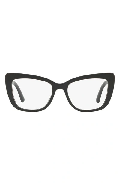 Dolce & Gabbana 53mm Cat Eye Optical Glasses In Black