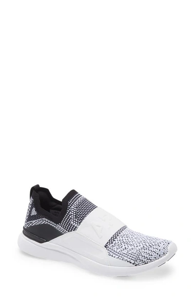 Apl Athletic Propulsion Labs Techloom Bliss Knit Running Shoe In Black / White / Reverse