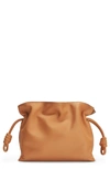 Loewe Flamenco Leather Clutch In Warm Desert