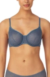 Dkny Modern Lace Unlined Demi Bra In Vintage Blue