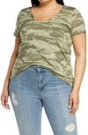 Caslonr Caslon Rounded V-neck Tee In Green Spring Camo