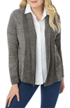 Foxcroft Open Front A-line Cardigan In Charcoal