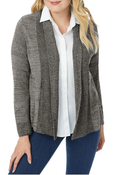 Foxcroft Open Front A-line Cardigan In Charcoal