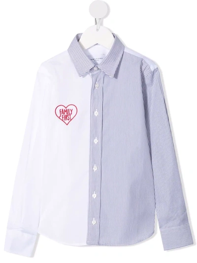 Family First Kids' Stripe-print Cotton Shirt In Blue