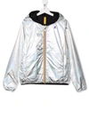 K-way Teen Reversible Hooded Jacket In Silver