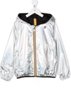 K-way Teen Reversible Hooded Jacket In Silver