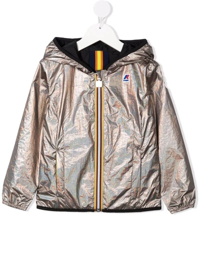 K-way Teen Reversible Hooded Jacket In Gold