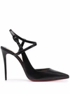 Christian Louboutin Jenlove Calfskin Red Sole Ankle-strap High-heel Pumps In Black