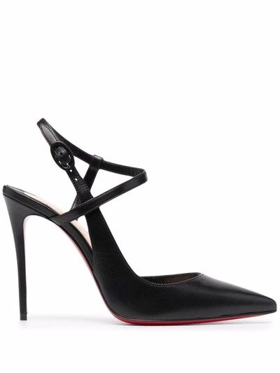 Christian Louboutin Jenlove Calfskin Red Sole Ankle-strap High-heel Pumps In Black