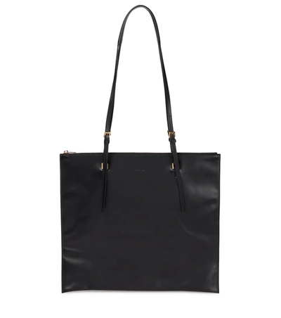 Jil Sander Small Holster Leather Tote Bag In Black