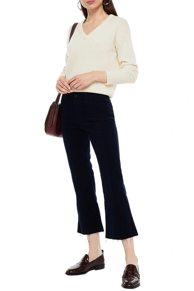 Ag Quinne Frayed Cotton-blend Corduroy Kick-flare Trousers In Deep Trenches